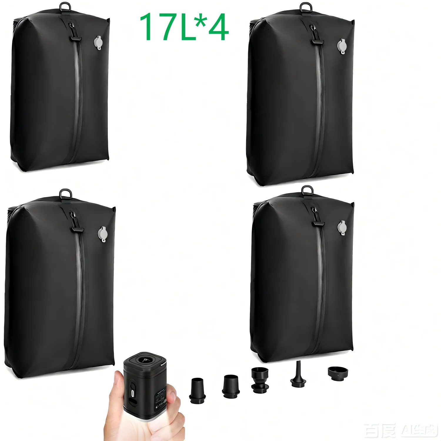 Vacuum Bags for Travel Luggage with Pump (DOUBLE CLICK to Start),Reusable Space Saver Waterproof Compression Bags for Suitcase