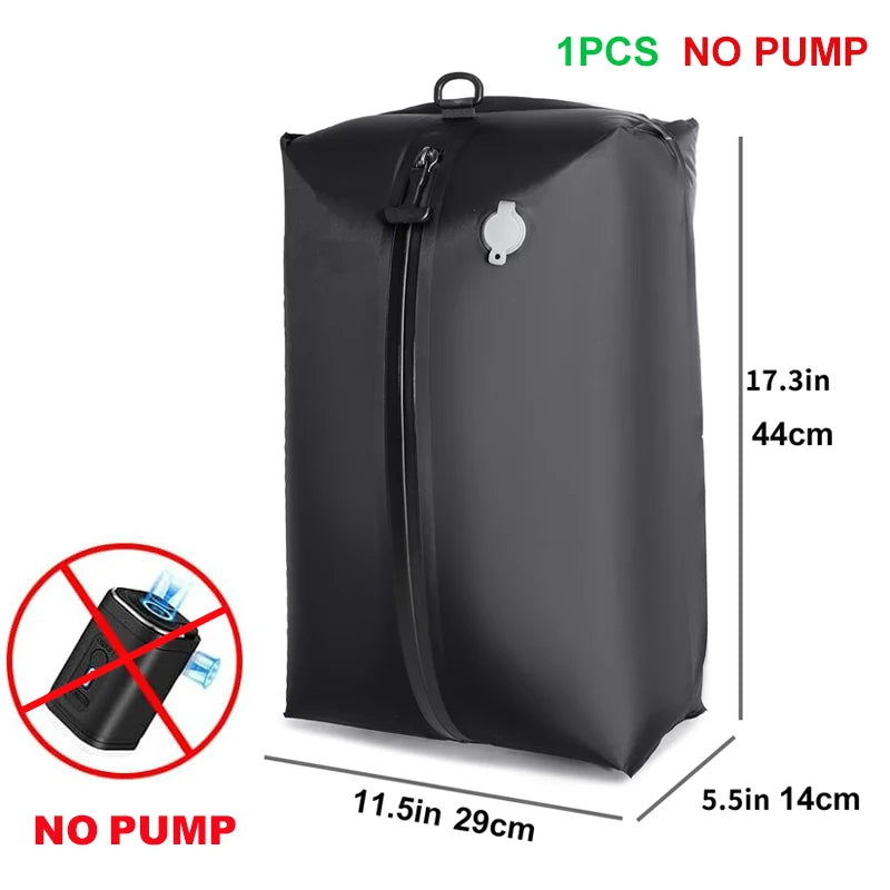 Vacuum Bags for Travel Luggage with Pump (DOUBLE CLICK to Start),Reusable Space Saver Waterproof Compression Bags for Suitcase