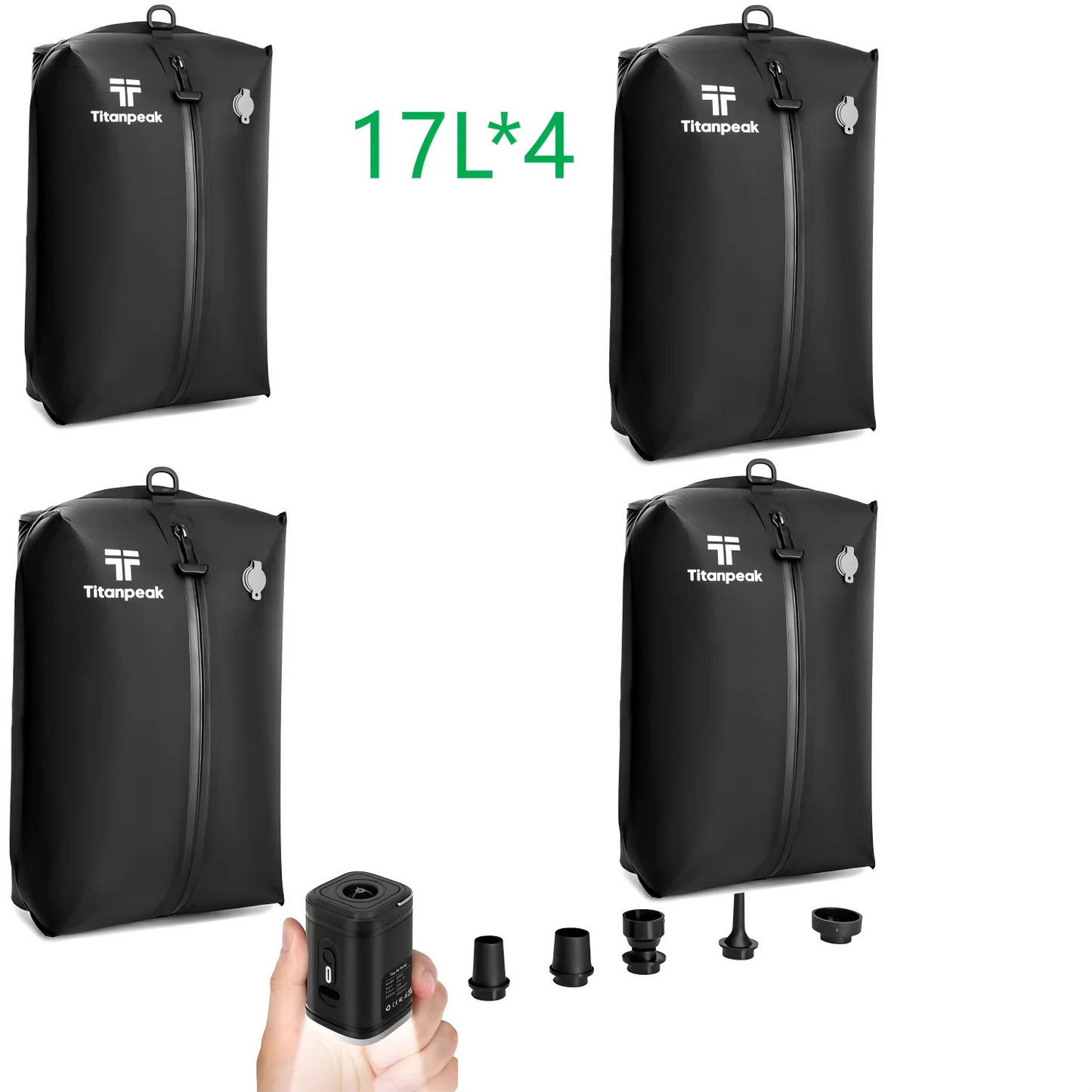 Vacuum Bags for Travel Luggage with Pump (DOUBLE CLICK to Start),Reusable Space Saver Waterproof Compression Bags for Suitcase